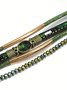 Bohemien Gewebe Leder Kristall Armband
