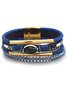 Bohemien Gewebe Leder Kristall Armband