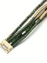 Bohemien Gewebe Leder Kristall Armband