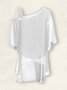 Damen Unifarben Urlaub Ausgehen Zwei Stücke Set Halbarm Lässig Sommer Bluse mit Hose Matching Set