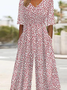 Damen Polka Dots V-Ausschnitt Kurzarm Lässig Sommer Jumpsuit