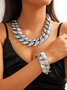 2 Stück/Set übertrieben Kette Schmuck Set