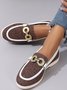 Lässig Alle Jahreszeiten Unifarben Stoff Flache Schuhe