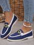Lässig Alle Jahreszeiten Unifarben Stoff Flache Schuhe