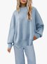 Damen Winter Unifarben Lässig Langarm Rundhals Pullover