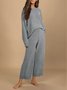 Damen Unifarben Täglich Ausgehen Zwei Stücke Set Langarm Lässig Frühling/Herbst Bluse mit Rock Matching Set