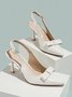 minimalistisch Schleife Verstellbare Schnalle Slingback Pumps