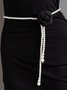 Elegant Kamelie Blume Taille Kette Faux Perlen Halskette