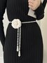 Elegant Kamelie Blume Taille Kette Faux Perlen Halskette