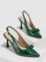 minimalistisch Schleife Verstellbare Schnalle Slingback Pumps