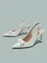 minimalistisch Schleife Verstellbare Schnalle Slingback Pumps