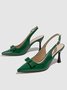 minimalistisch Schleife Verstellbare Schnalle Slingback Pumps