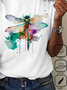 Große Größen Weit Libelle Lässig Baumwolle T-Shirt