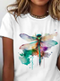 Große Größen Weit Libelle Lässig Baumwolle T-Shirt