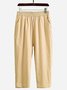 Damen Elastische Taille H-Linie Haremshosen Täglich Ausgehen Hose Lässig Baumwolle Unifarben Frühling/Herbst Hose