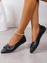 Lässig Alle Jahreszeiten PU Unifarben Flache Schuhe