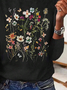 Damen Langarm T-Shirts T-Shirt Frühling/Herbst Geblümt Rundhals Täglich Ausgehen Lässig Oberteile