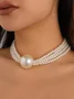 Elegant Perlen mehrschichtig Halskette