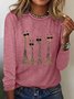 Damen Langarm T-Shirts T-Shirt Frühling/Herbst Hirsch Baumwollmischung Rundhals Täglich Ausgehen Lässig Oberteile