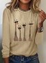 Damen Langarm T-Shirts T-Shirt Frühling/Herbst Hirsch Baumwollmischung Rundhals Täglich Ausgehen Lässig Oberteile