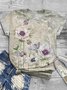 Damen Kurzarm T-Shirts T-Shirt Sommer Geblümt Jersey Rundhals Täglich Ausgehen Lässig Oberteile