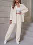 Damen Unifarben Zweiteiliges Set Täglich Langarm Lässig Frühling/Herbst Bluse mit Hose Matching Set