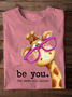 Damen Textbriefe Langarm T-Shirts T-Shirt Rundhals Lässig Frühling/Herbst Oberteile
