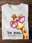 Damen Textbriefe Langarm T-Shirts T-Shirt Rundhals Lässig Frühling/Herbst Oberteile