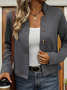 Damen Frühling/Herbst Oberbekleidung Lässig Unifarben Schal Jacke