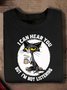 Damen Rundhals Katze Lässig Frühling/Herbst Baumwolle Langarm Sweatshirt