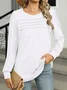 Damen Langarm T-Shirts T-Shirt Frühling/Herbst Unifarben Rundhals Täglich Ausgehen Lässig Oberteile