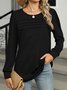 Damen Langarm T-Shirts T-Shirt Frühling/Herbst Unifarben Rundhals Täglich Ausgehen Lässig Oberteile
