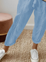 Damen Unifarben Lang Elastische Taille Hose Lässig Frühling/Herbst Hose