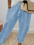 Damen Unifarben Lang Elastische Taille Hose Lässig Frühling/Herbst Hose