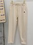 Damen Unifarben Knöchelhose Elastische Taille Hose Lässig Frühling/Herbst Hose