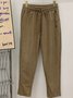 Damen Unifarben Knöchelhose Elastische Taille Hose Lässig Frühling/Herbst Hose