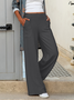 Damen Lässig Unifarben Frühling/Herbst Weit Lang Hose
