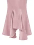 Damen Dreiviertelärmel Frühling/Herbst Unifarben Gerüscht Kleid V-Ausschnitt Urlaub Ausgehen Elegant Maxikleid H-Linie Meerjungfrau-Rock Pink