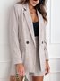 Damen Unifarben Taschennähen Zweiteiliges Set Täglich Langarm Lässig Frühling/Herbst Bluse mit Hose Matching Set