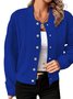 Damen Frühling/Herbst Oberbekleidung Lässig Reißverschluss Unifarben Langarm Jacke
