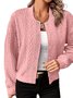 Damen Frühling/Herbst Oberbekleidung Lässig Reißverschluss Unifarben Langarm Jacke