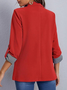 Damen Frühling/Herbst Oberbekleidung Lässig Farbblock Langarm Regelmäßig Blazer