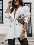 Damen Frühling/Herbst Oberbekleidung Lässig Unifarben Langarm Regelmäßig Blazer