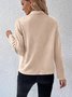 Damen Frühling/Herbst Oberbekleidung Lässig Veloursleder Reißverschluss Unifarben Langarm Jacke