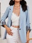 Damen Frühling/Herbst Oberbekleidung Lässig Farbblock Langarm Regelmäßig Blazer