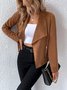 Damen Frühling/Herbst Oberbekleidung Lässig Veloursleder Reißverschluss Unifarben Langarm Jacke