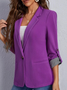 Damen Frühling/Herbst Oberbekleidung Lässig Farbblock Langarm Regelmäßig Blazer