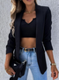 Damen Frühling/Herbst Oberbekleidung Lässig Unifarben Langarm Regelmäßig Blazer