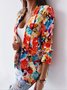 Damen Frühling/Herbst Oberbekleidung Lässig Geblümt Langarm Schalkragen Regelmäßig Blazer