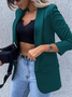 Damen Frühling/Herbst Oberbekleidung Lässig Unifarben Langarm Regelmäßig Blazer
